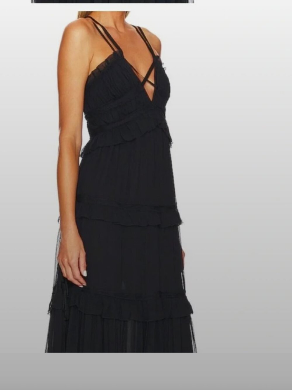 NWT Ulla Johnson Agathe Black Silk V-Neck Gown Size 4 $1195 - Picture 2 of 16